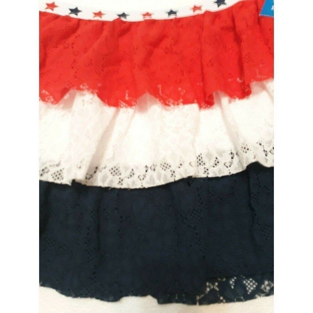 NWT Way To Celebrate Patriotic Girls Lace Skirt Sz L(10-12) Americana NWT - Picture 3 of 4